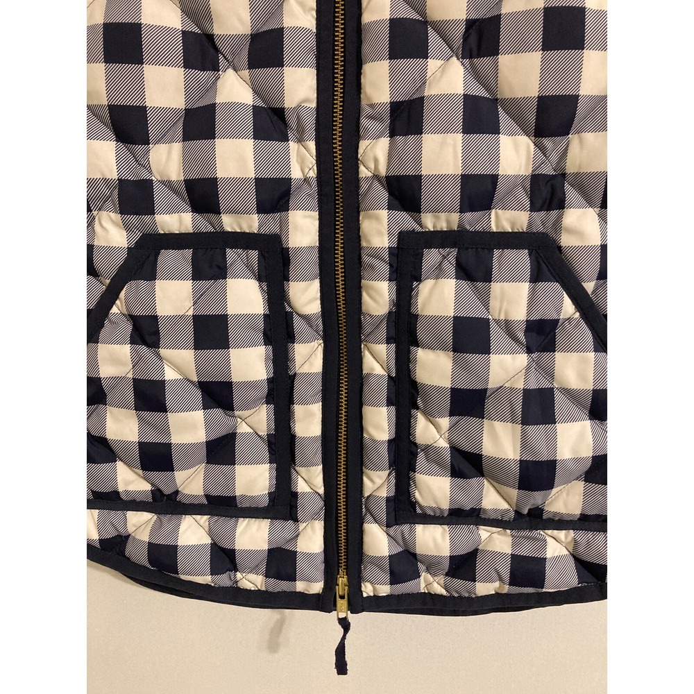 J.Crew Women's Vest Jacket XXS Navy White Zip Front Down Feather Puffer #196 - Picture 4 of 9
